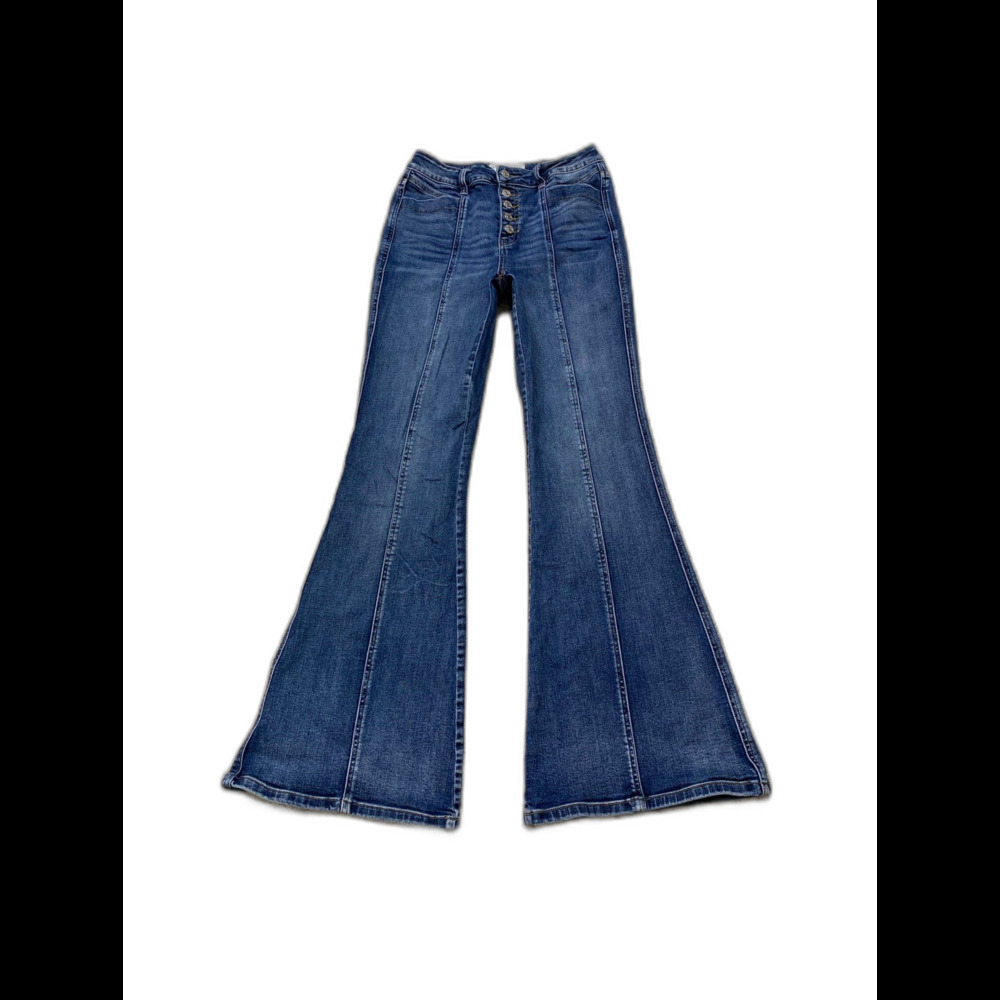 Flying Monkey High-Rise Super Flare Y2K Front Seam Retro Stretch Jeans Size 29